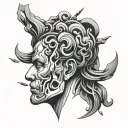 overthinking concept exploded head tattoo design idea