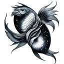 Pisces gemini celestial tattoo design idea