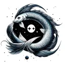 Pisces gemini celestial tattoo design idea