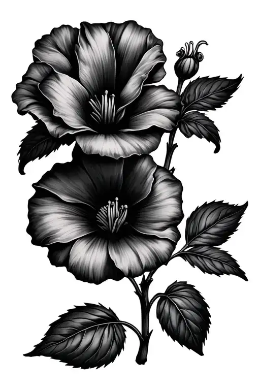 nightshade flower tattoo design idea