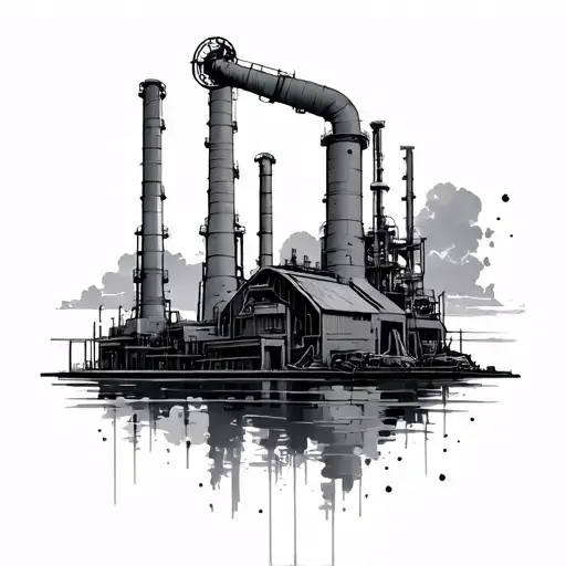 refinery silloutte determined tattoo design idea