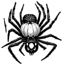spider with webs, and a pumpkin tattoo design idea