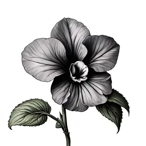african violet tattoo design idea