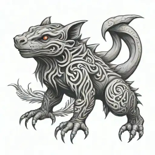cryptid animal tattoo design idea