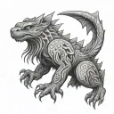 cryptid animal tattoo design idea