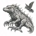 cryptid animal tattoo design idea