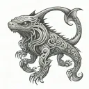 cryptid animal tattoo design idea