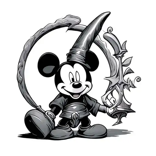 Mickey Mouse Sorcerer's Apprentice Tattoo Design Idea tattoo design idea