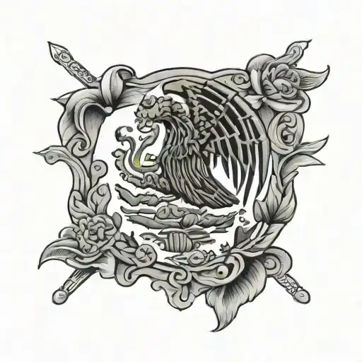 Mexican Flag tattoo design idea