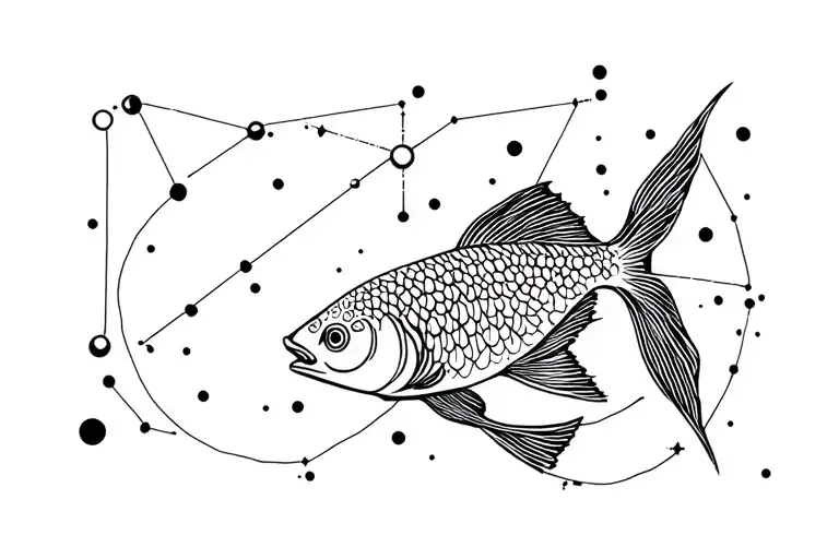 Pisces and Aquarius constellation tattoo design idea