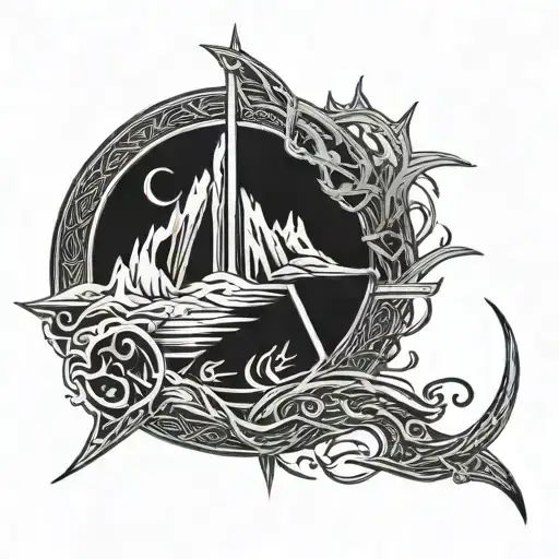 Tolkien symbol lines scratch marks tattoo design idea