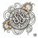 infinity loop alpha omega tattoo design idea