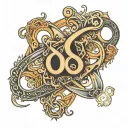 infinity loop alpha omega tattoo design idea