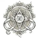infinity loop alpha omega tattoo design idea