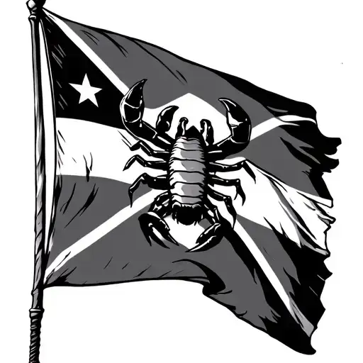 rebel flag and scorpio tattoo design idea