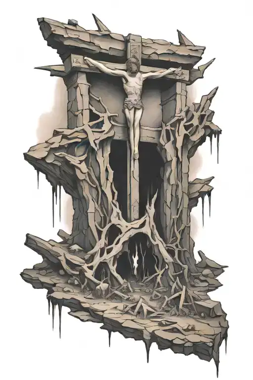 Golgotha tattoo design idea