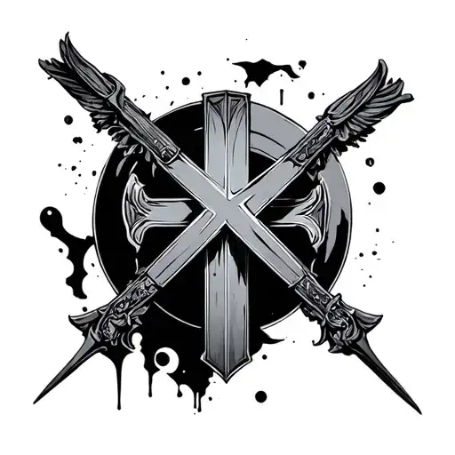 Cybersigilism Cross tattoo design idea