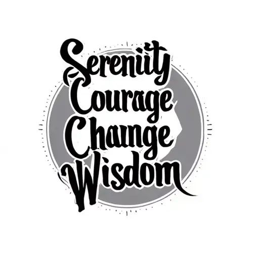 "Serenity Courage Change Wisdom" circle made tattoo design idea