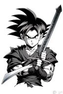 Trunks from Dragonball super with sword tattoo design idea