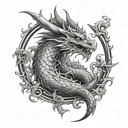 gothic dragon  tattoo design idea