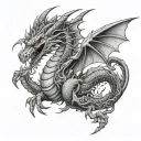 gothic dragon  tattoo design idea