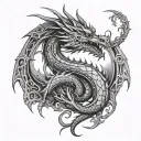 gothic dragon  tattoo design idea