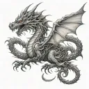 gothic dragon  tattoo design idea