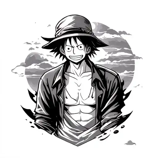 luffy shanks tattoo design idea