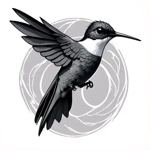 humming-bird infinity symbol minimalist tattoo tattoo design idea