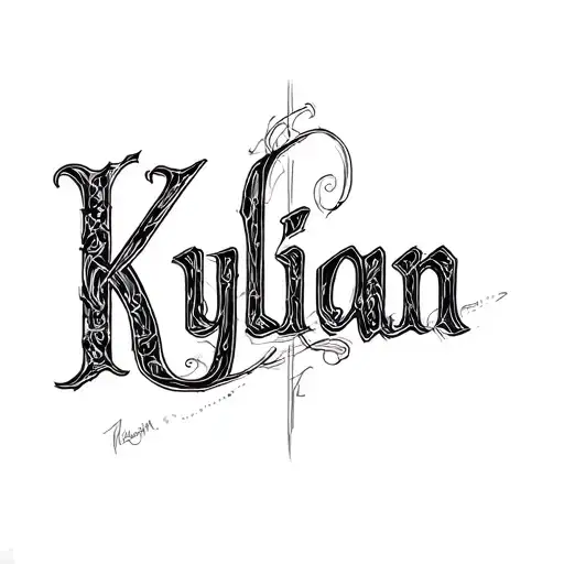 kylian name tattoo design idea