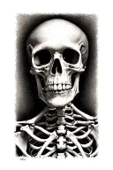 body skeleton tattoo design idea