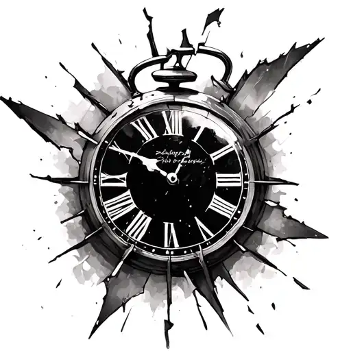 Broken Clock – time stopped to symbolize living in the present. tattoo design idea