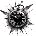Broken Clock – time stopped to symbolize living in the present. tattoo design idea