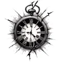 Broken Clock – time stopped to symbolize living in the present. tattoo design idea