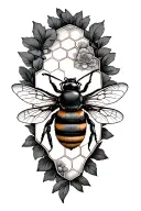 honeycomb bee sleeve tattoo tattoo design idea