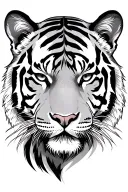 half a tiger's face tattoo design idea