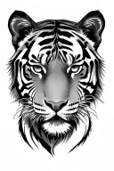 half a tiger's face tattoo design idea
