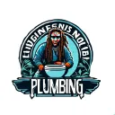 "Indigenous Plumbing " dreadlock painted face Native American plumber working on toilet tattoo design idea