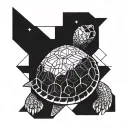 space turtle tattoo design idea