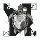 space turtle tattoo design idea