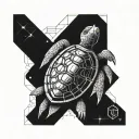 space turtle tattoo design idea