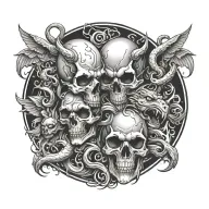 good vs evil tattoo design idea