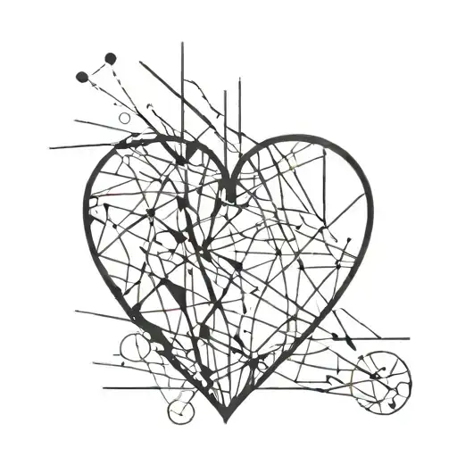 abstraction with heart tattoo design idea