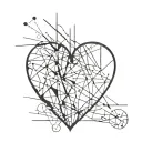 abstraction with heart tattoo design idea