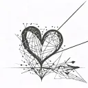 abstraction with heart tattoo design idea