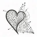 abstraction with heart tattoo design idea