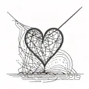 abstraction with heart tattoo design idea