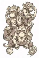 Cyberpunk three wise monkeys tattoo design idea