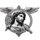 saint Christopher protect us tattoo design idea
