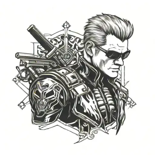 Albert Wesker wearing leather tattoo design idea